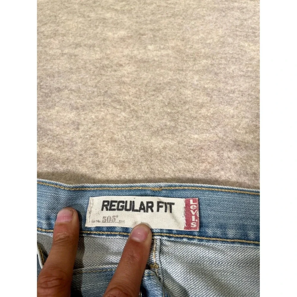 Levis 501 Original Fit Jeans Men 36x36 Blue Denim Cotton Straight Leg Light Wash